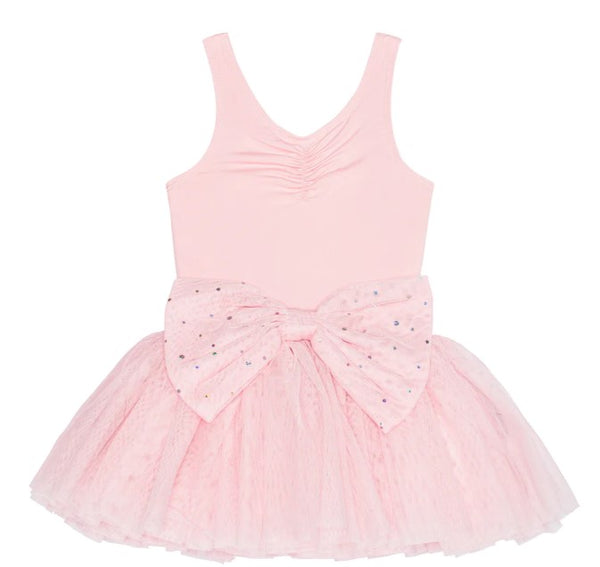 BEATRICE STATEMENT SEQUIN BOW TUTU DRESS