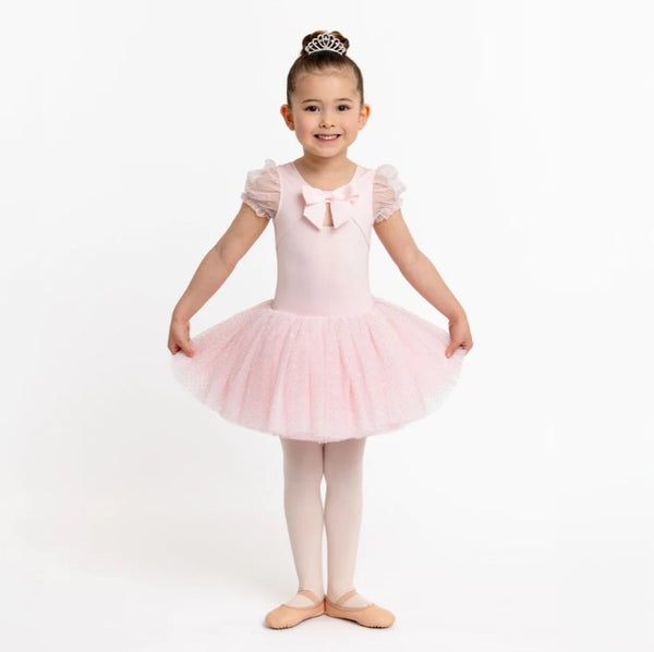 LILLIAN PUFF SLEEVE TUTU DRESS WITH BOW