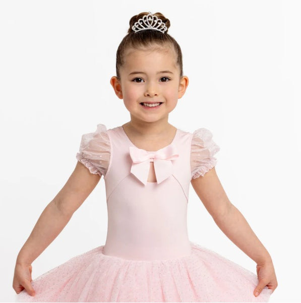 LILLIAN PUFF SLEEVE TUTU DRESS WITH BOW