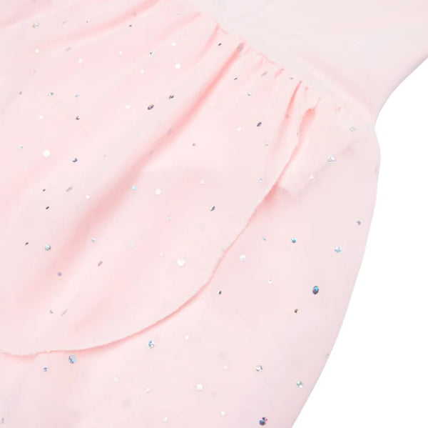SUMI SEQUIN FLUTTER SLEEVE SKIRTED LEOTARD