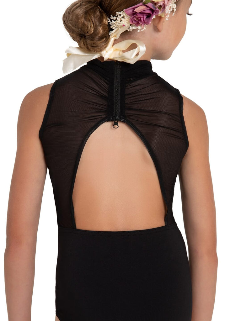 WILDFLOWER HYACINTH HIGH NECK LEOTARD - GIRLS