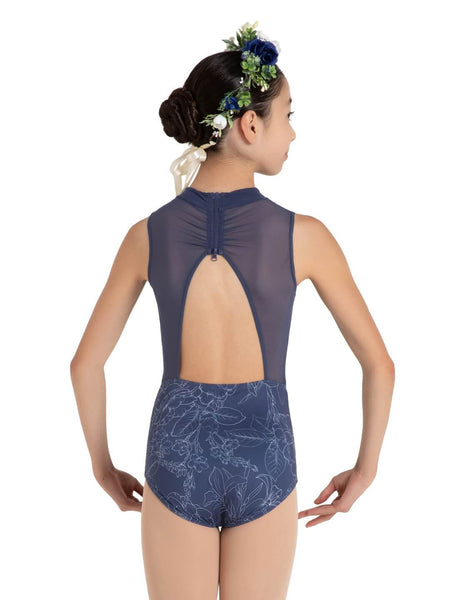 WILDFLOWER HYACINTH HIGH NECK LEOTARD - GIRLS