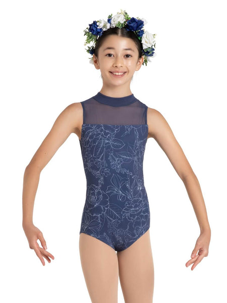WILDFLOWER HYACINTH HIGH NECK LEOTARD - GIRLS