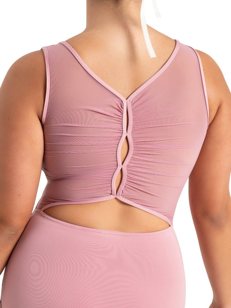 WILDFLOWER MARIGOLD MESH BACK LEOTARD - ADULT