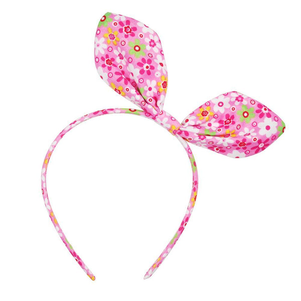 FLORAL FABRIC BUNNY EAR HEADBAND