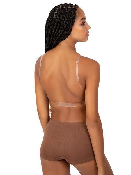 DEEP NECK CLEAR BACK BRA (ADULTS)