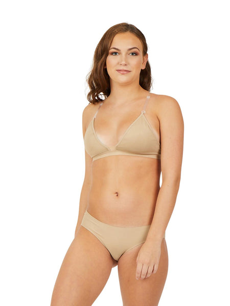 DEEP NECK CLEAR BACK BRA (ADULTS)