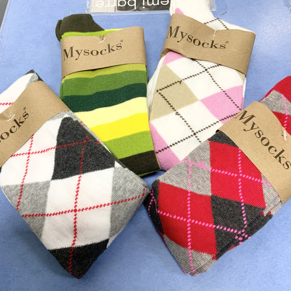 MY SOCKS ARGYLE KNEE HIGH SOCKS