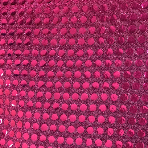 STRETCH SPARKLE COVERED SEQUIN FABRIC - HOT PINK