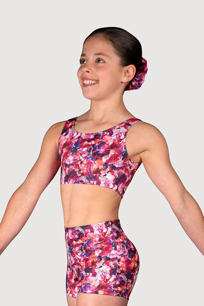 BLOCH DYNAMI PRINTED GIRLS TANK CROP TOP