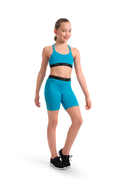 BLOCH GRETA BRANDED ELASTIC HIGH WAIST GIRLS BIKE SHORT