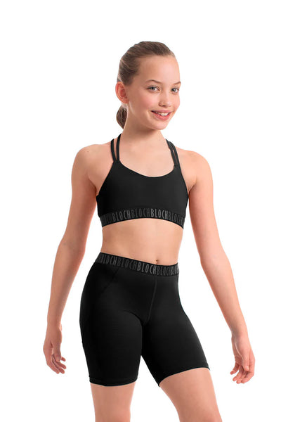 BLOCH GRETA BRANDED ELASTIC HIGH WAIST GIRLS BIKE SHORT