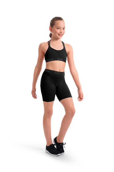 BLOCH GRETA BRANDED ELASTIC HIGH WAIST GIRLS BIKE SHORT