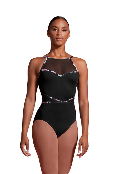 BLOCH MIRELLA JARDIN MESH PANELLED WOMENS HIGHT NECK LEOTARD
