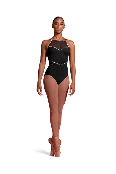 BLOCH MIRELLA JARDIN MESH PANELLED WOMENS HIGHT NECK LEOTARD