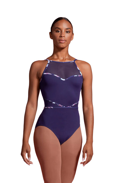 BLOCH MIRELLA JARDIN MESH PANELLED WOMENS HIGHT NECK LEOTARD