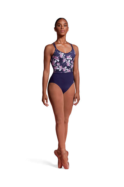 BLOCH MIRELLA JARDIN PRINTED WOMENS DOUBLE CAMISOLE LEOTARD