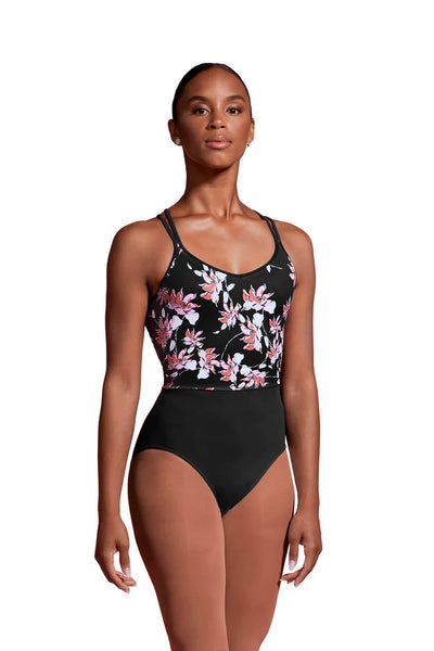 BLOCH MIRELLA JARDIN PRINTED WOMENS DOUBLE CAMISOLE LEOTARD