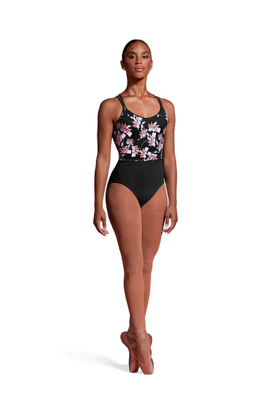 BLOCH MIRELLA JARDIN PRINTED WOMENS DOUBLE CAMISOLE LEOTARD