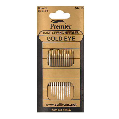 PREMIER GOLD EYE HAND NEEDLES SIZE 3/9