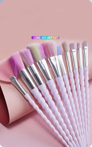 KySienn 10PCS Purple Unicorn Makeup Brush Set