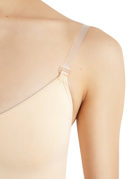 CAMISOLE LEOTARD WITH CLEAR TRANSITION STRAPS - ADULT