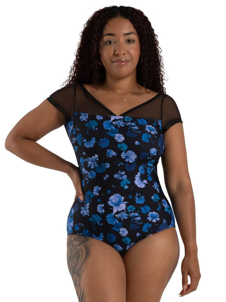 COASTAL BLOOM CORAL LEOTARD