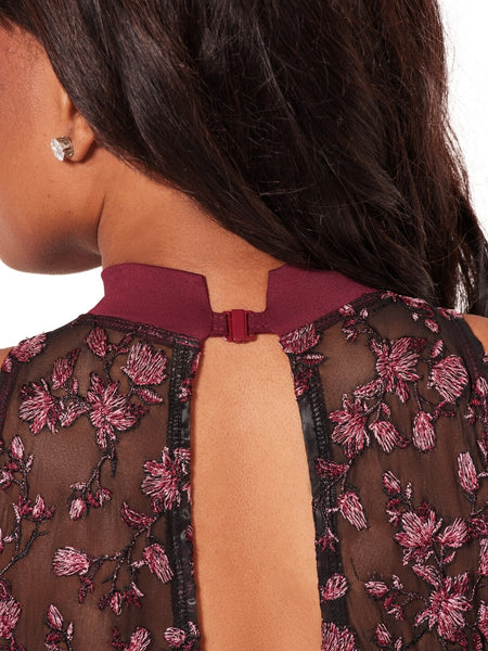 ORNATE ROMANCE EMBELLISH HIGH NECK LEOTARD