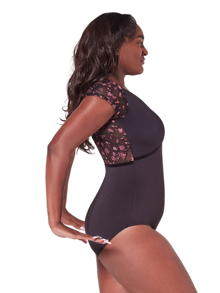 ORNATE ROMANCE FASCINATION SHORT SLEEVE MESH LEOTARD