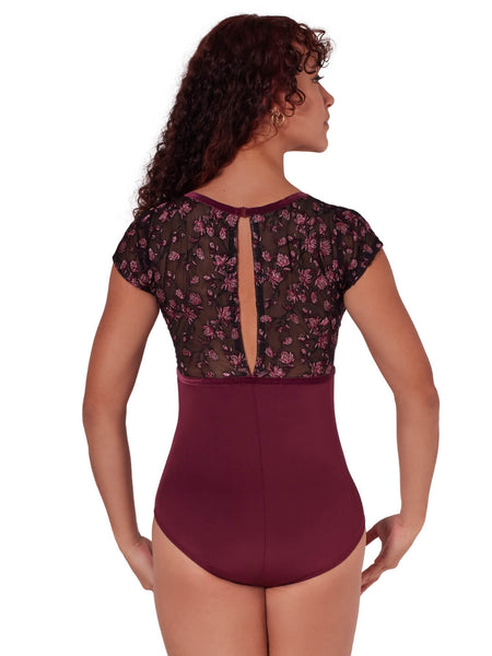 ORNATE ROMANCE FASCINATION SHORT SLEEVE MESH LEOTARD