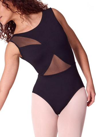 SOFT ELEGANCE ASYMMETRICAL BOAT NECK LEOTARD - ADULT