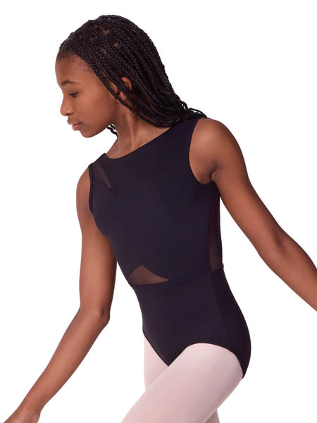 SOFT ELEGANCE ASYMMETRICAL BOAT NECK LEOTARD - TWEEN