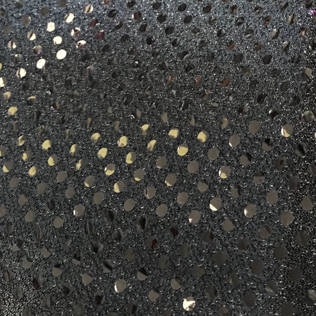 STRETCH SPARKLE COVERED SEQUIN FABRIC - BLACK